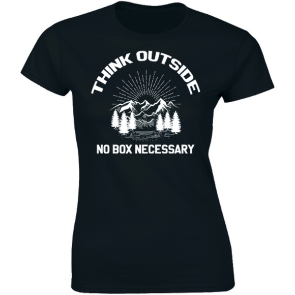 Half It Tops - Think Outside No Box Necessary Tee Women's T-shirt Half It Tops - Think Outside No Box Necessary Tee Women's T-shirt